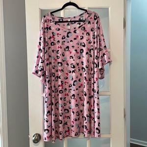 Animal print poly blend dress.